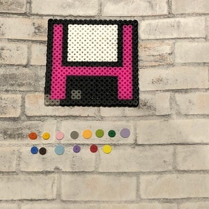 Floppy Disk Perler Bead Coaster