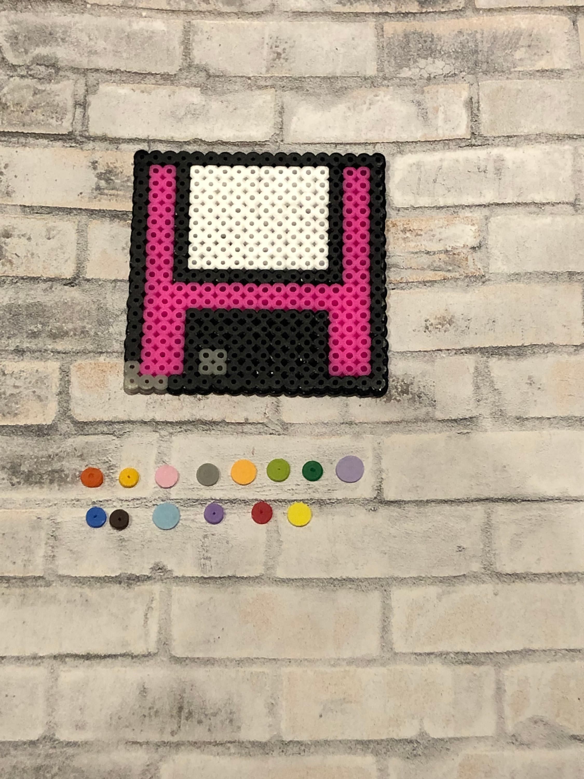 Floppy Disk Perler Bead Coaster