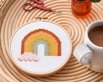 Rainbow cross stitch kit