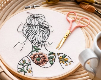 Tattooed Shoulders Modern Embroidery Kit