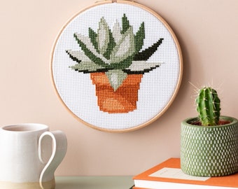Cross Stitch Kit - Terracotta Succulent Pot