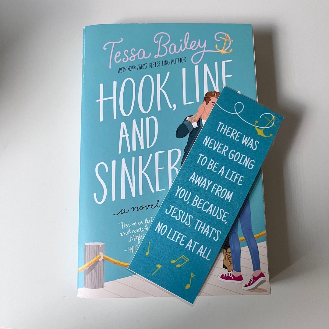 Hook Line & Sinker Bookmark / Tessa Bailey Laminated Etsy