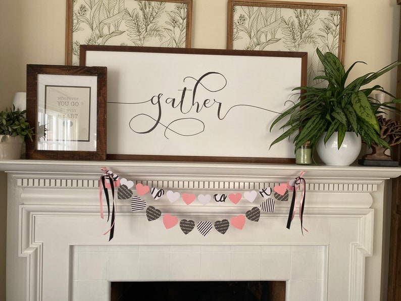 Valentine\u2019s Day Heart Banner Valentine\u2019s Decor Heart Banner