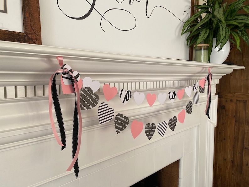 Valentine\u2019s Day Heart Banner Valentine\u2019s Decor Heart Banner