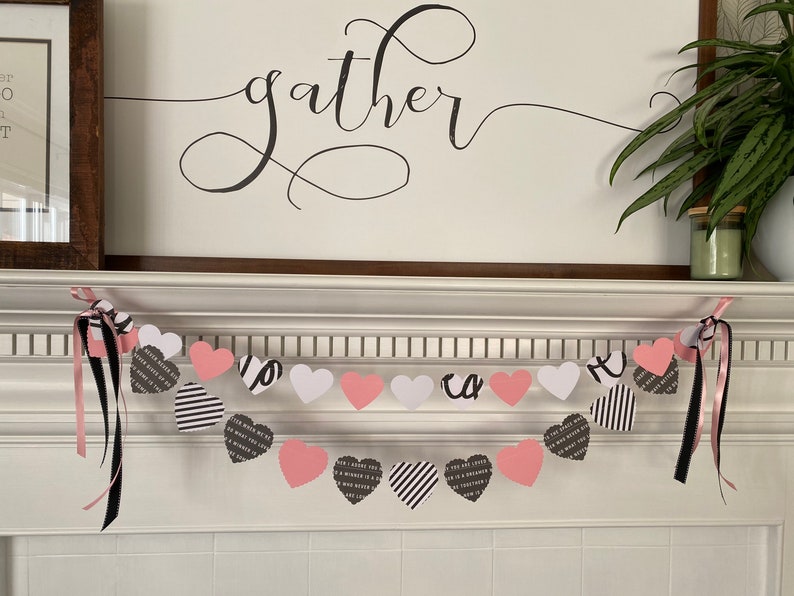 Valentine\u2019s Day Heart Banner Valentine\u2019s Decor Heart Banner