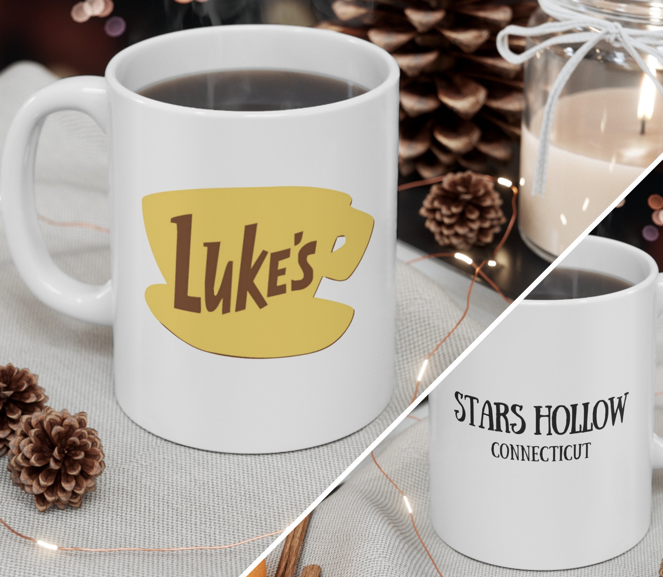 Lukes Diner Mug, 11oz Lukes Coffee Mug, Stars Hollow Mug, Gilmore Girls ...