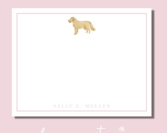 Gepersonaliseerde Golden Retriever Notecards