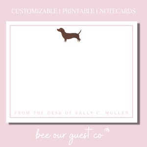 Cartes de notes personnalisées pour teckels