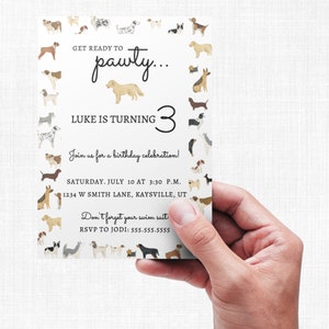 Dog Birthday Invitation Template