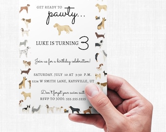 Dog Birthday Invitation Template