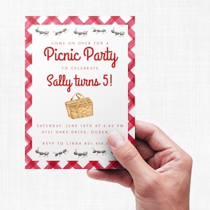 Picnic Birthday Invitation Template