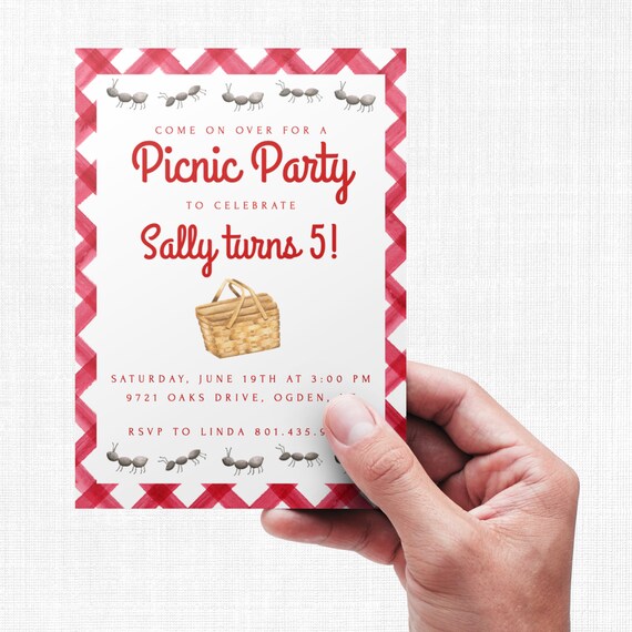 Picnic Birthday Invitation Template