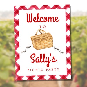 Picnic Birthday Welcome Signs