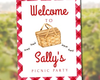 Picnic Birthday Welcome Signs