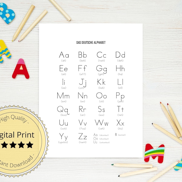 German Alphabet Etsy