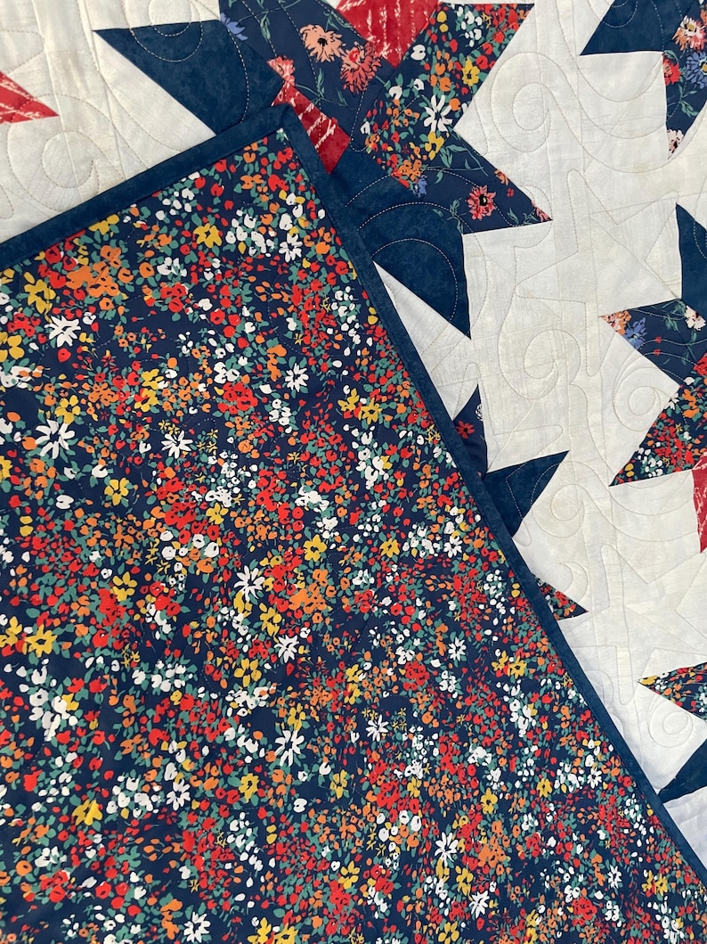 52x55 Americana Red White Blue Patchwork Quilted Wall Hanging Patriotic ...