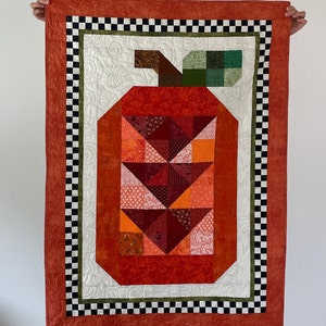 48.5x64 Pumpkin Quilt | Fall Quilted Wall Hanging | Handmade Quilt | Fall Wall Decor | Pumpkin Decor | Fall Throw Blanket