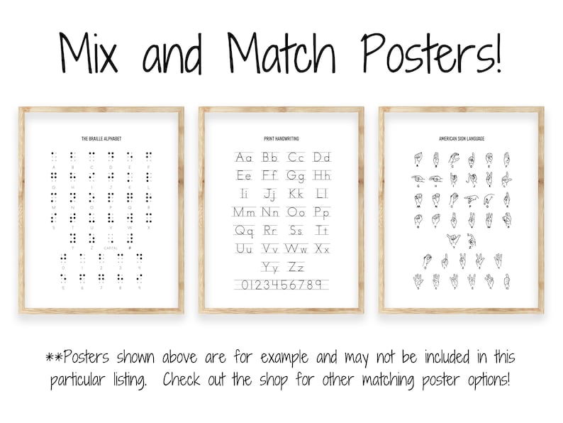 Classroom D\u00e9cor Black ABC Print Gift for Kids Homeschool English Print Alphabet Handwriting Poster