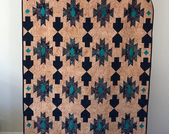 52x68 Navajo Snowbird | Quilted Wall Hanging | Picnic Blanket | Lap Quilt | Bed and Breakfast | Navajo Decor