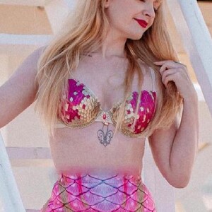 AURORA - The Princesses Sequins Tops Collection - Hot Pink Mermaid Bra (made by order)