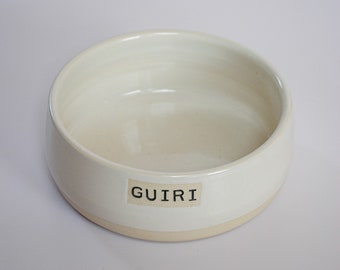 Personalized Ceramic Dog Bowl | Handcrafted Pet Dish with Custom Name: Perfect Gift for Dog Lovers, customizable pet food bowl, dog dish.