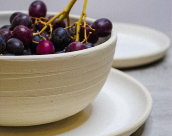 Elegant Handcrafted White Ceramic Bowl | Minimalist Tableware: deep bowl, cereal bowl, ceramic handmade bowl, ceramic chicken soup bowl.
