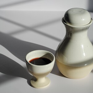 Elegant Handmade Ceramic Wine Carafe Artisan Stoneware Decanter: clay carafe, wine lovers gift, ceramic decanter, ceramic pitcher small. image 5