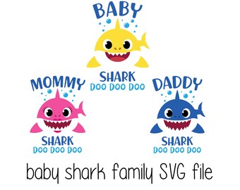 Baby Shark Family And Friends File For Cutting Machine Instant Etsy