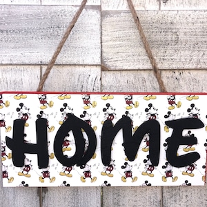 Disney inspired Home sign/Disney sign/Disney Home sign/Mickey sign/Minnie sign/Disney World sign/Home sign/Wreath attachment/Wreath accent