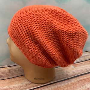Marmalade Australian Superfine Merino Wool Crocheted Slouchy  hat, hipster, beanie, winter or summer.