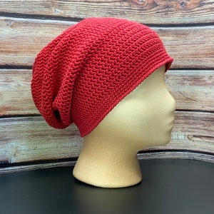 Burnt Red Australian Superfine Merino Wool Crocheted Slouchy hat, hipster, beanie, winter or summer.