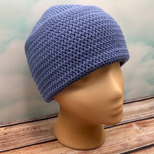 Denim Australian Superfine Merino Wool Crocheted Slouchy shops hat, hipster, beanie, winter or summer, unisex, naturally soft, not itchy!