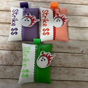 Bowling Quarter Bag, Bowling Strike Bag, Gift for Bowler, Bowling Team Quarter Bags