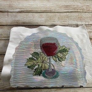 Wine Glass Napkin Holder, Gift for Wine Lover, Wine Bar Decor, Hostess Gift, Free Shipping