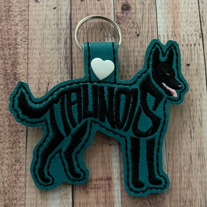 Malinois Key Fob, backpack tag, book bag tag, purse charm  Fast Shipping