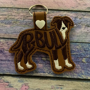 Pit Bull Text Key Fobs, Key chain, Back pack tag, Book bag tag, Purse Charm