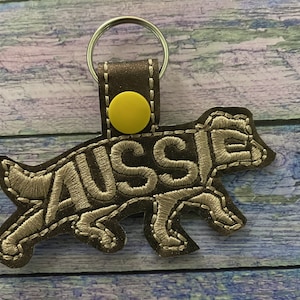 AussieText Key Fobs, Key chain, Back pack tag, Book bag tag, Purse Charm Australian Cattle Dog, ACD