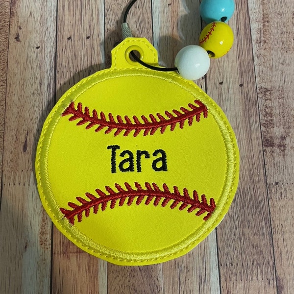 Softball Bag Tag - Personalized - Perfect for backpack or gear bag - Gift for softball players and enthusiasts - customizable colors