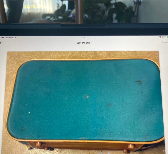 Vintage Jaguar Suitcase 22” Green Gem