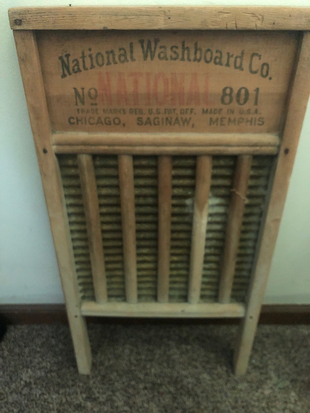 Vintage National Washboard 801 the Brass King Etsy