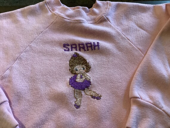 Hand embroidered girls sweatshirt - image 3