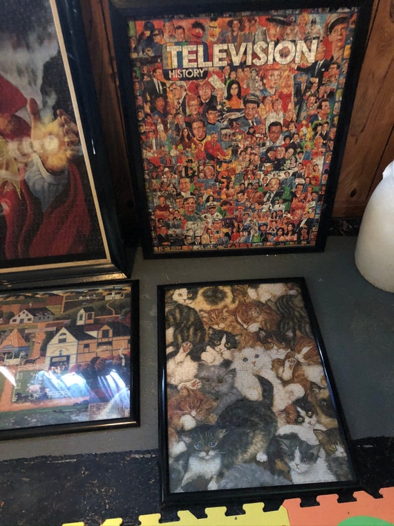 Lot Of 6 Completed Jigsaw Puzzles Framed Wall Art Etsy