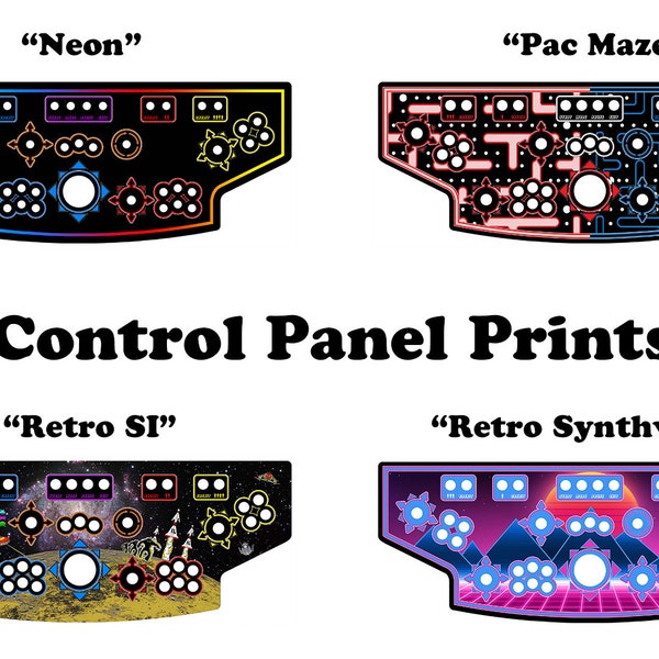 Quad T-Panel Arcade Control Panel Art Print