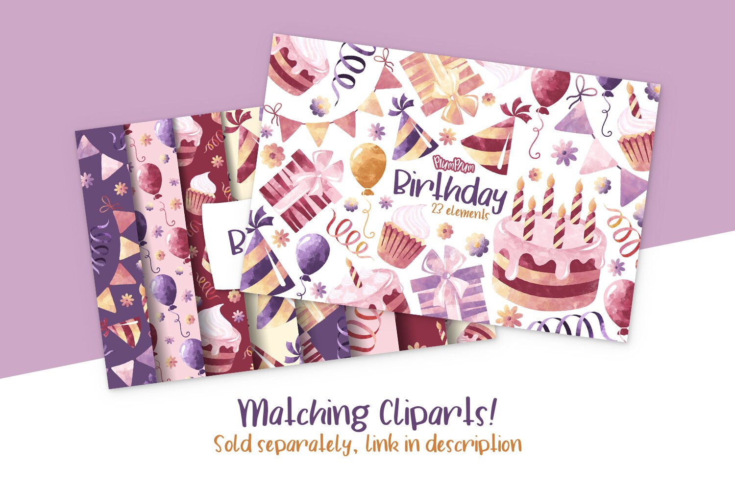 Birthday Digital Paper, Birthday Patterns, Party Digital, Birthday ...