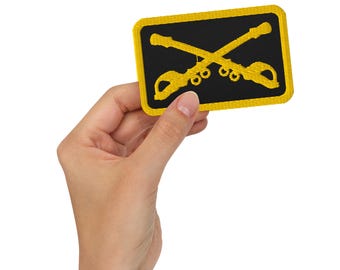 Emblema de Caballería del Ejército de EE. UU.: Diseño militar de sables cruzados. Parches bordados con el símbolo histórico de la Caballería.