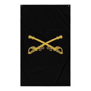 U.S. Army Cavalry Emblem – Crossed Sabers Military Design – Historic Cav Symbol Embroidered Flag