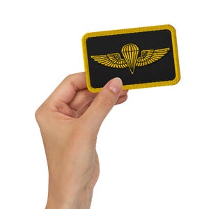 Emblema de alas de salto de la Armada y el Cuerpo de Marines – Diseño de insignia de paracaidista militar – Parche bordado de alas aerotransportadas