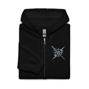 USAF Special Warfare Emblem – Compass, Sword & Lightning Bolt Symbol | Air Force AFSPECWAR Inspired Design Embroidered Zip Hoodie
