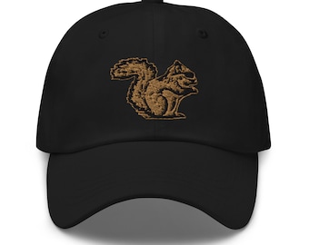 Tech Design Squirrel Embroidered Dad Hat - Adjustable Cotton Baseball Cap, Olive Green - View #2
