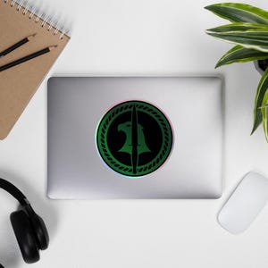 CIA Green Badger Emblem – Covert Ops Intelligence Patch | Spy Agency Collectible, Special Ops Badge Holographic stickers